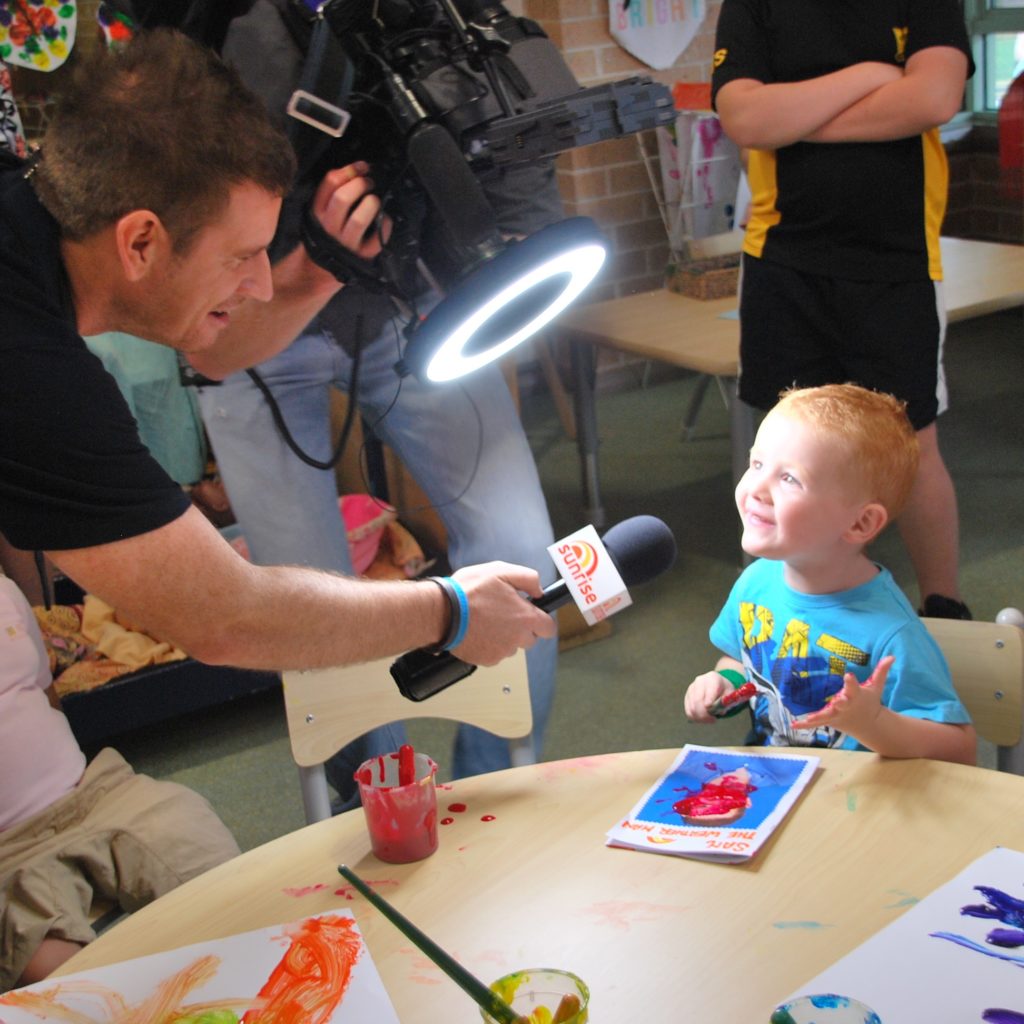 Sunrise Sam Mac interviews Preschool student