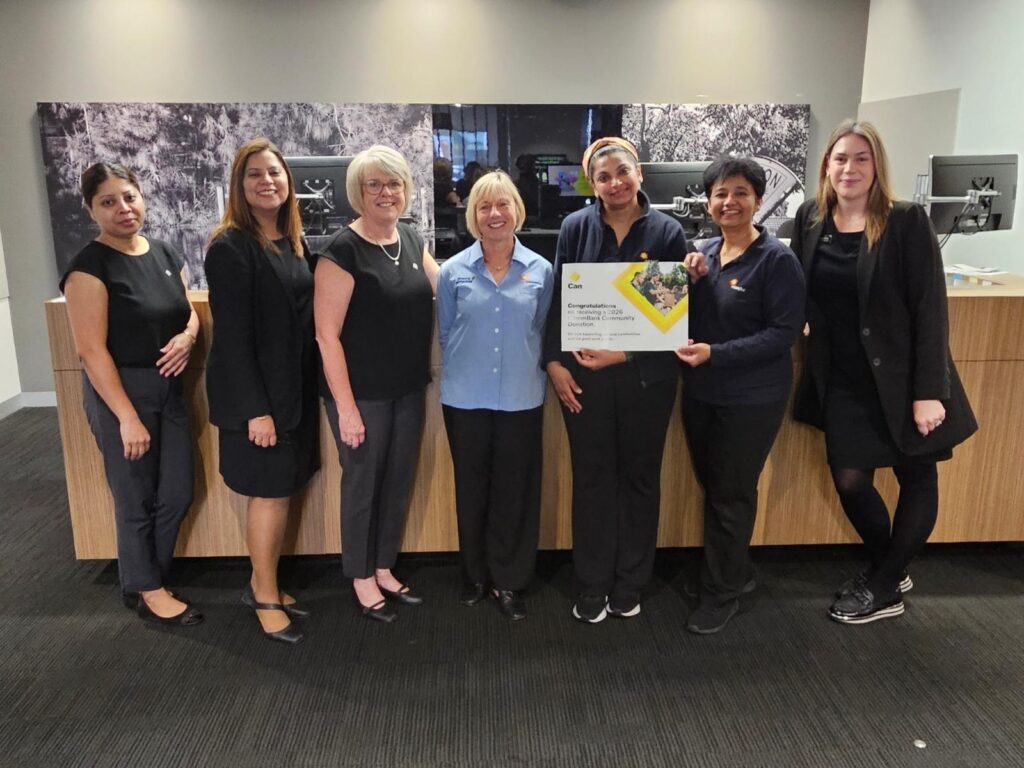 Team members from Children First Blacktown Road Children’s Centre and Commonwealth Bank Plumpton at the CommBank Community Donation cheque presentation.
